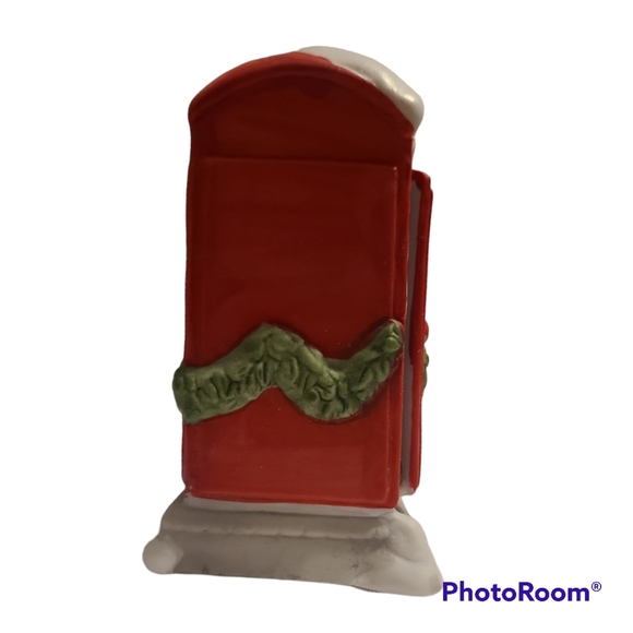 Vtg Christmas Ornament 1991 Dept. 56 Red Telephone Booth Rex & Lee Dickensville - Picture 3 of 6